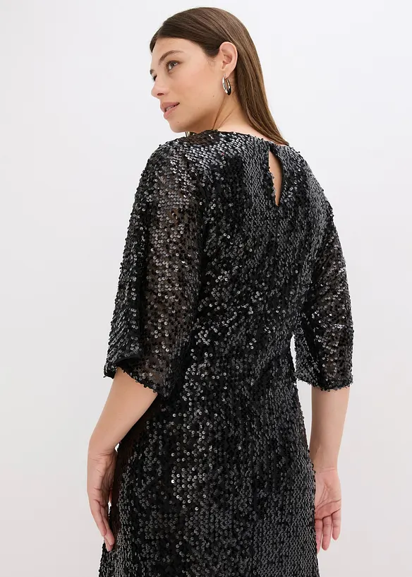 Robe oversize à sequins, bonprix