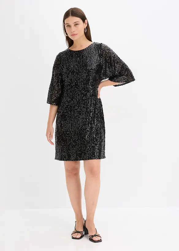 Robe oversize à sequins, bonprix