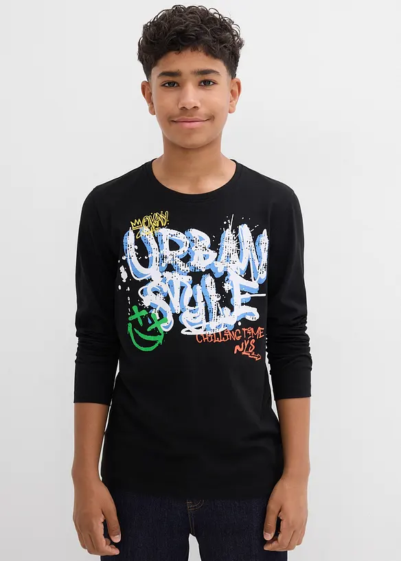 T-shirt manches longues 100% coton, bonprix