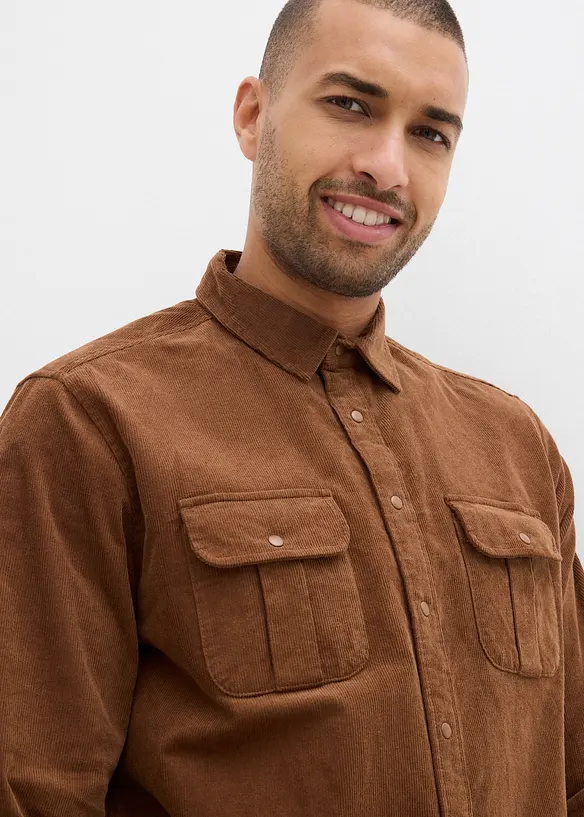 Chemise en velours côtelé de coton extensible, bonprix