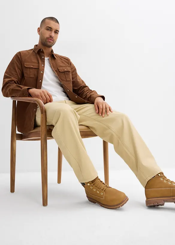 Chemise en velours côtelé de coton extensible, bonprix