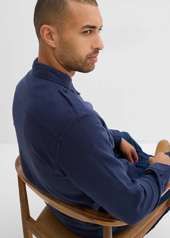 Chemise en flanelle 100% coton avec pattes aux épaules, bonprix