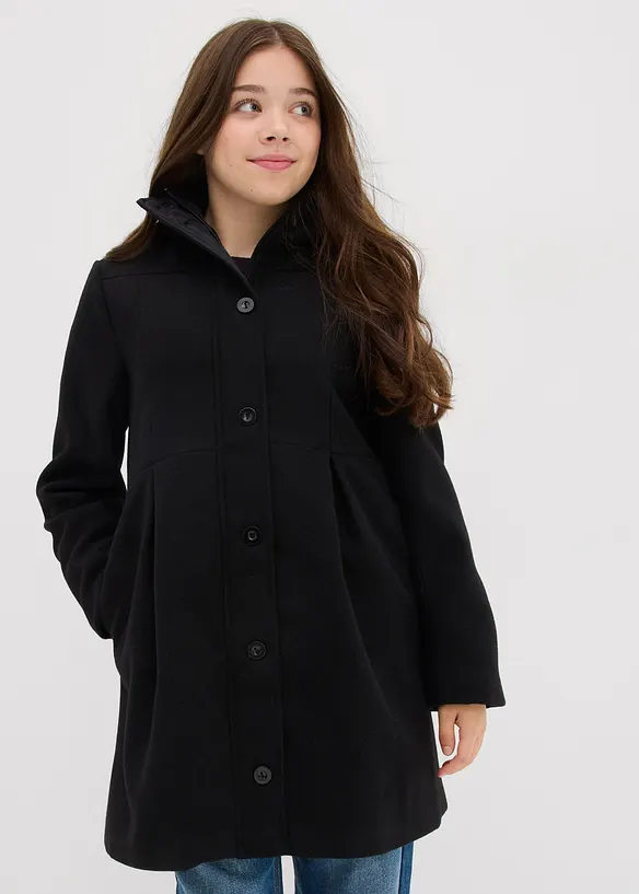 Manteau à capuche et pinces, forme trapèze, bonprix