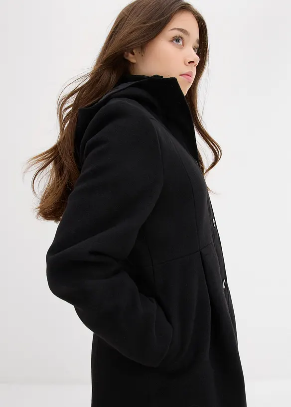 Manteau à capuche et pinces, forme trapèze, bonprix