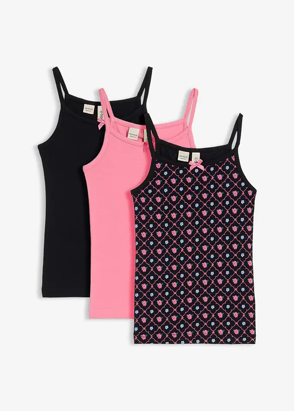 Lot de 3 tops en coton extensible, bonprix