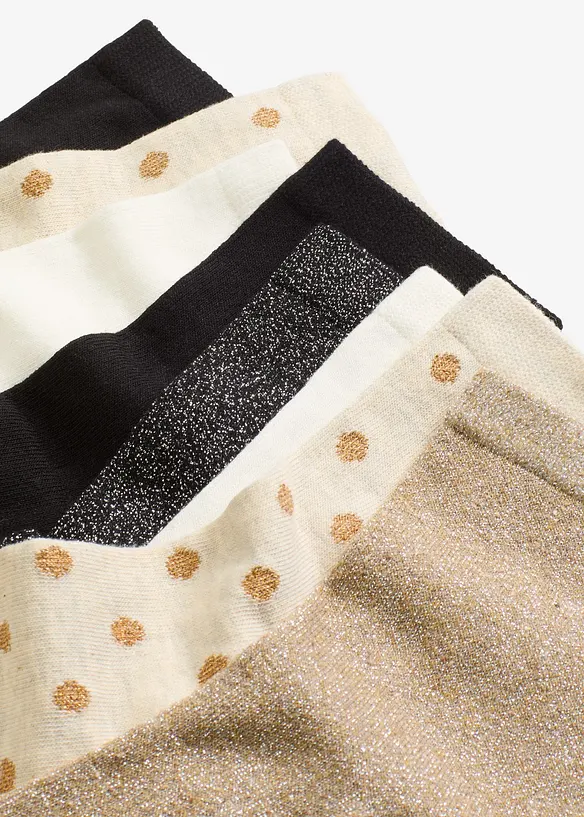 Lot de 8 paires de chaussettes courtes avec lurex, bonprix