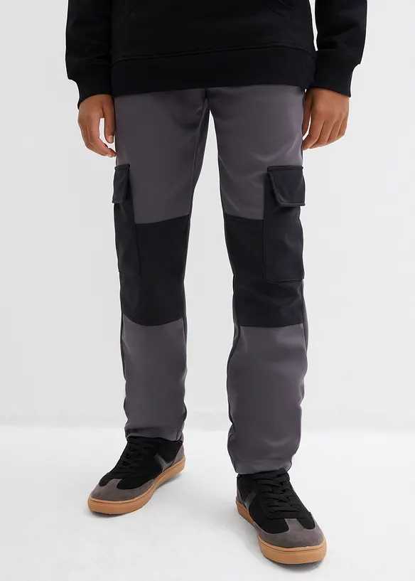 Pantalon cargo en softshell, largeur réglable, bonprix