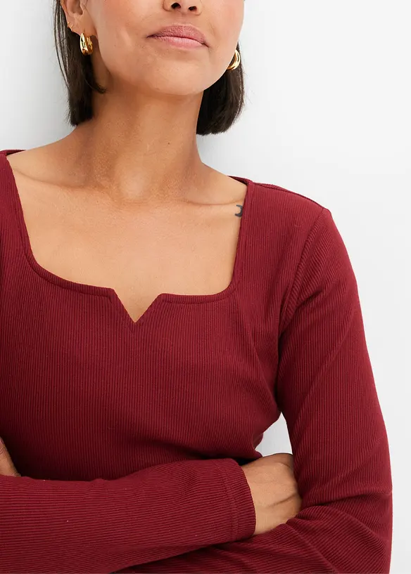 T-shirt côtelé 100% coton, bonprix