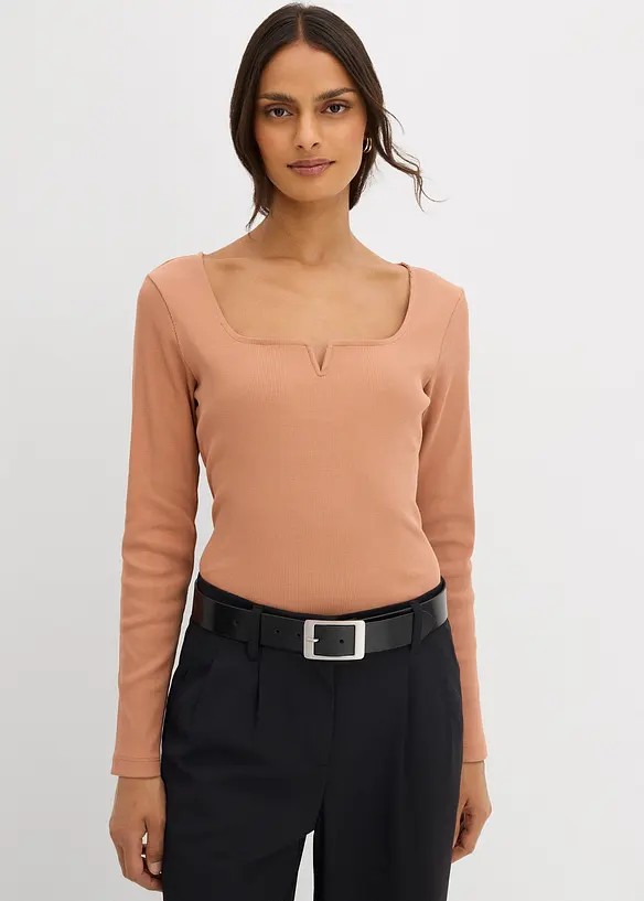 T-shirt côtelé 100% coton, bonprix