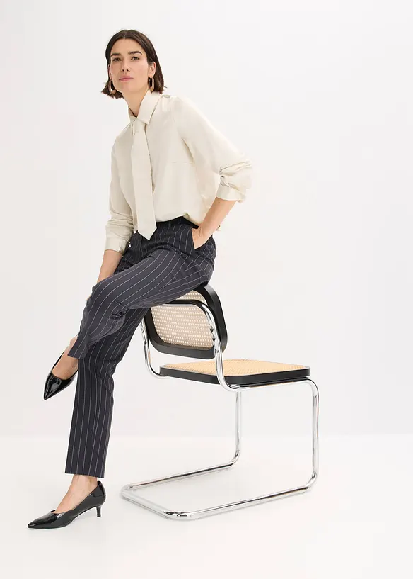 Chemisier en satin avec cravate amovible (2 pces), bonprix