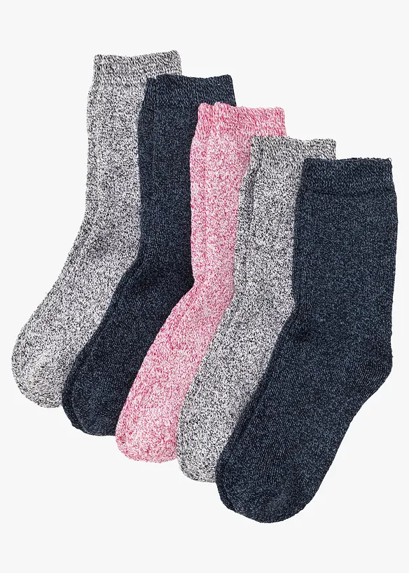 Lot de 5 paires de chaussettes chaudes en éponge, bonprix