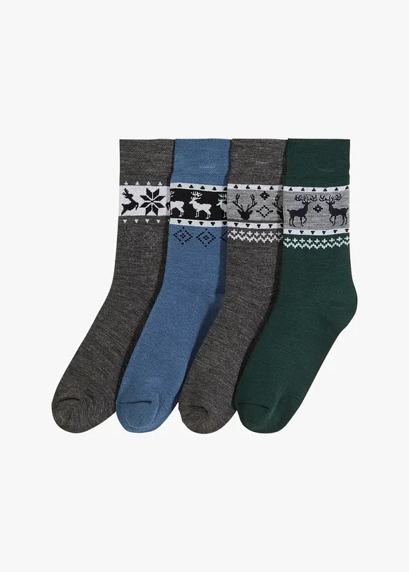 Lot de 4 paires de chaussettes thermiques unisexes, bonprix