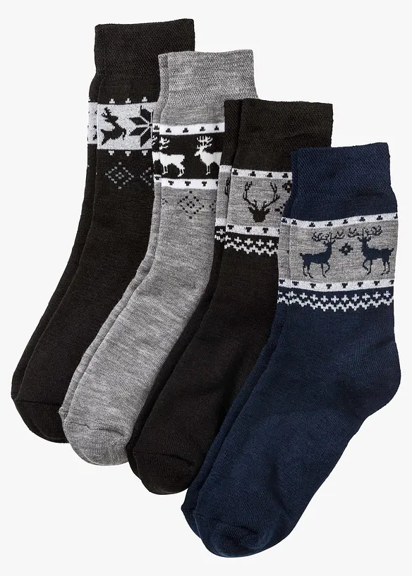 Lot de 4 paires de chaussettes thermiques unisexes, bonprix
