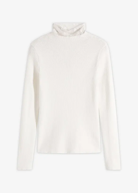 Pull côtelé en viscose mélangée fluide, bonprix