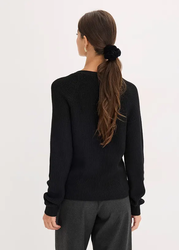 Pull fluide en maille côtelée, viscose majoritaire, bonprix