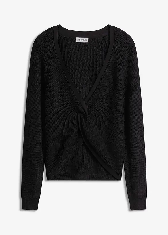 Pull fluide en maille côtelée, viscose majoritaire, bonprix