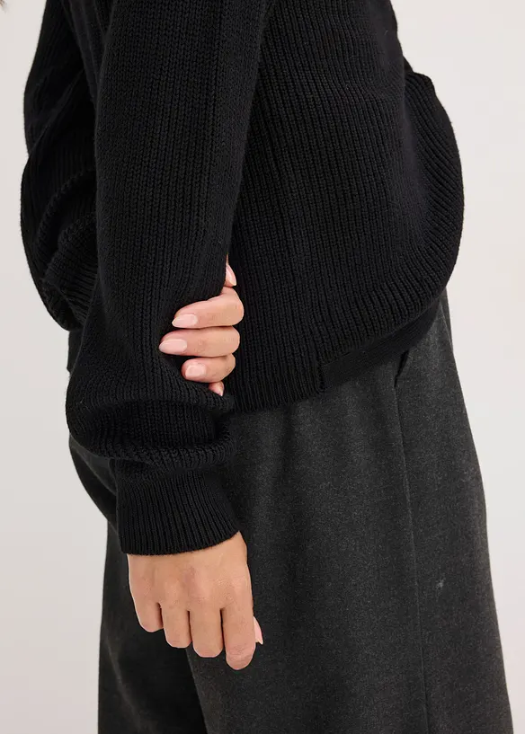 Pull fluide en maille côtelée, viscose majoritaire, bonprix