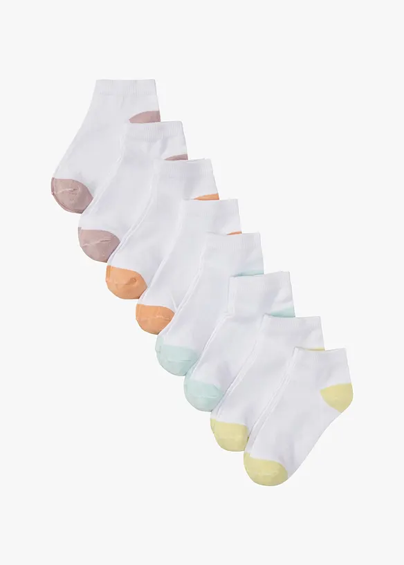 Lot de 8 paires de chaussettes courtes coton, bonprix