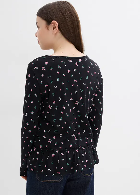 T-shirt manches longues en coton extensible, bonprix