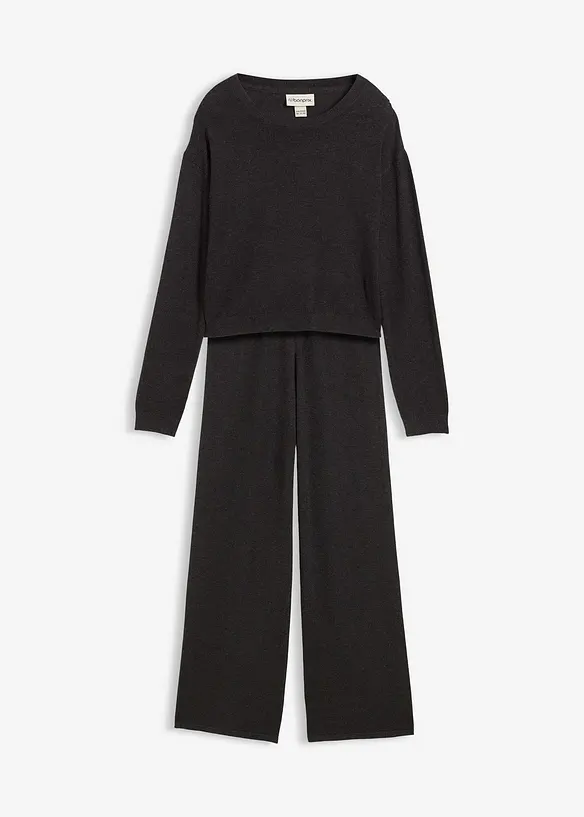 Pull et pantalon en fine maille (ens. 2 pces), viscose majoritaire, bonprix