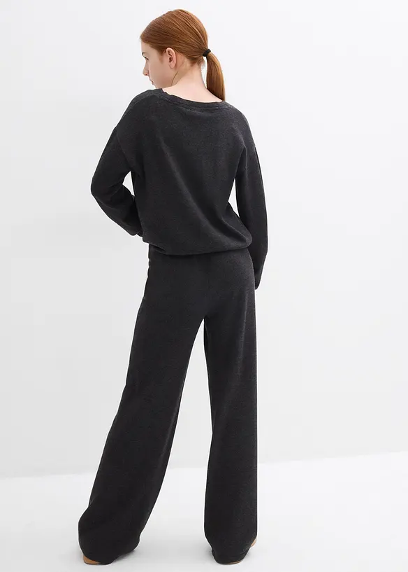 Pull et pantalon en fine maille (ens. 2 pces), viscose majoritaire, bonprix
