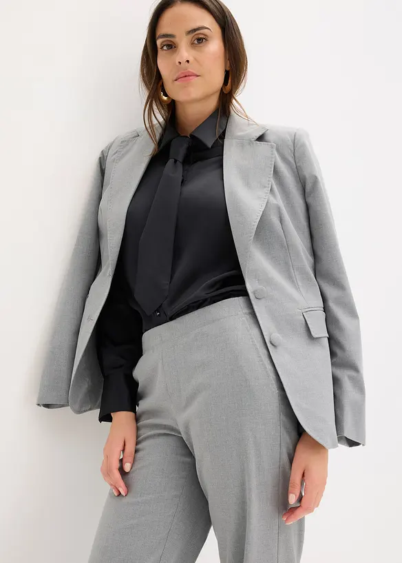 Chemisier en satin avec cravate amovible (2 pces), bonprix