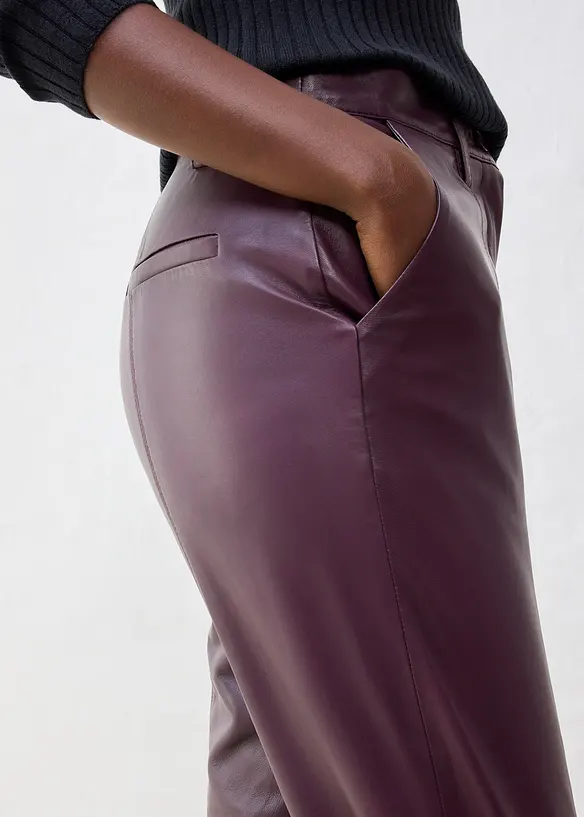 Pantalon en cuir d’agneau nappa, bonprix