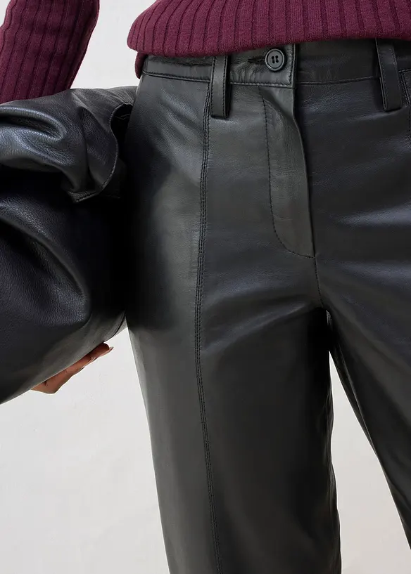 Pantalon en cuir d’agneau nappa, bonprix