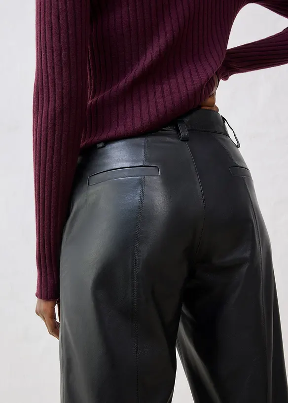 Pantalon en cuir d’agneau nappa, bonprix