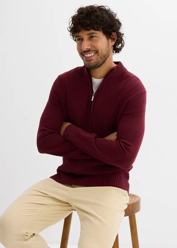 Gilet en fine maille 100% coton, bonprix