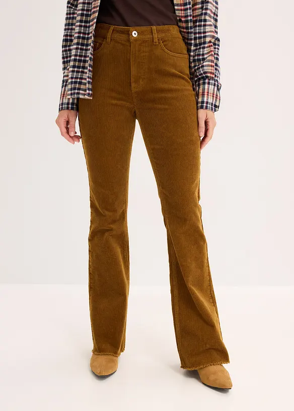 Pantalon évasé en velours côtelé, bonprix