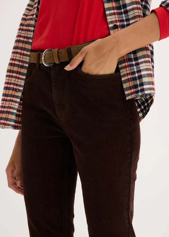 Pantalon évasé en velours côtelé, bonprix