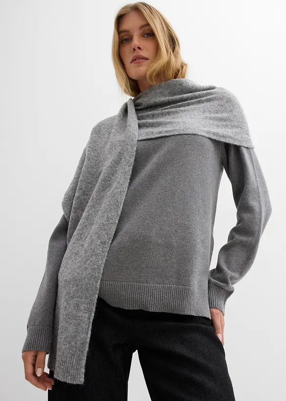 Pull col roul&eacute; 100% coton, bonprix