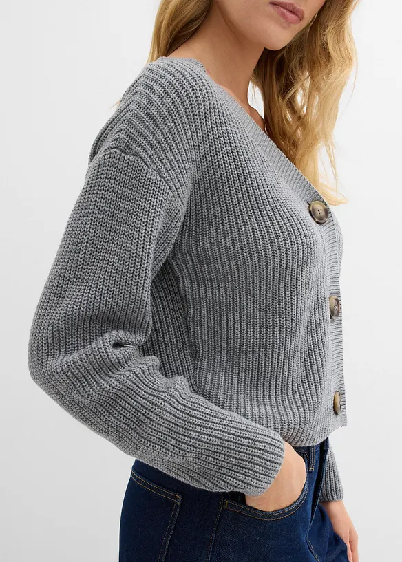 Gilet en grosse maille 100% coton, bonprix