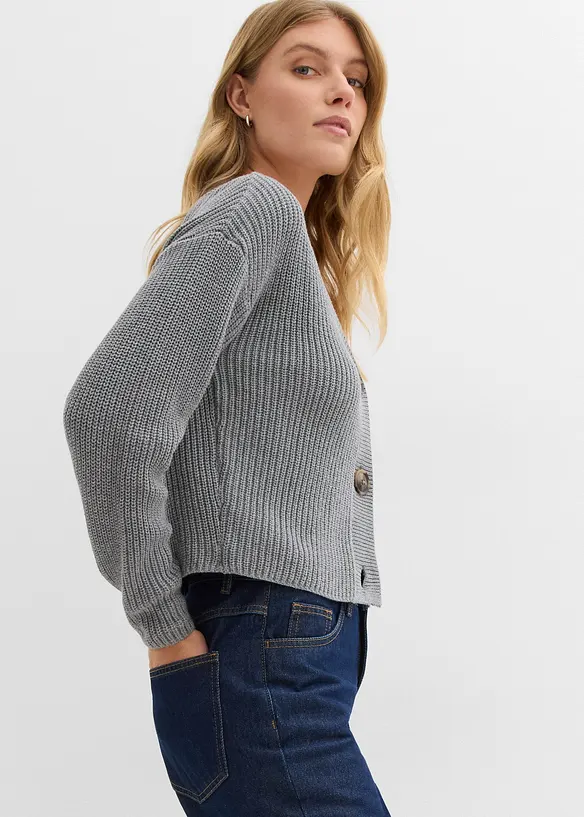 Gilet en grosse maille 100% coton, bonprix