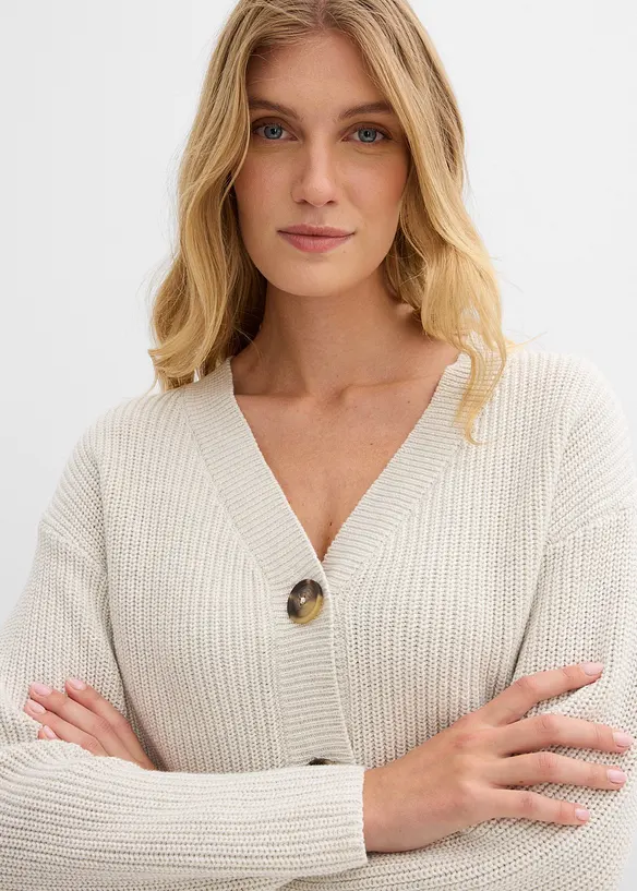 Gilet en grosse maille 100% coton, bonprix