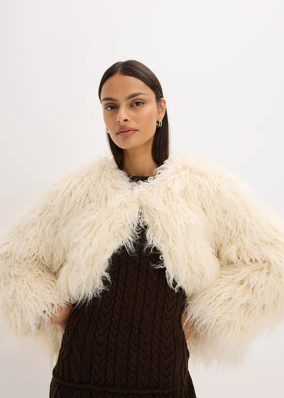 Veste peluche oversize, bonprix