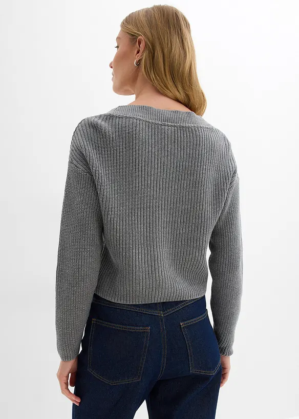 Gilet en grosse maille 100% coton, bonprix