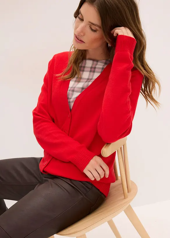 Gilet long en maille douce, bonprix