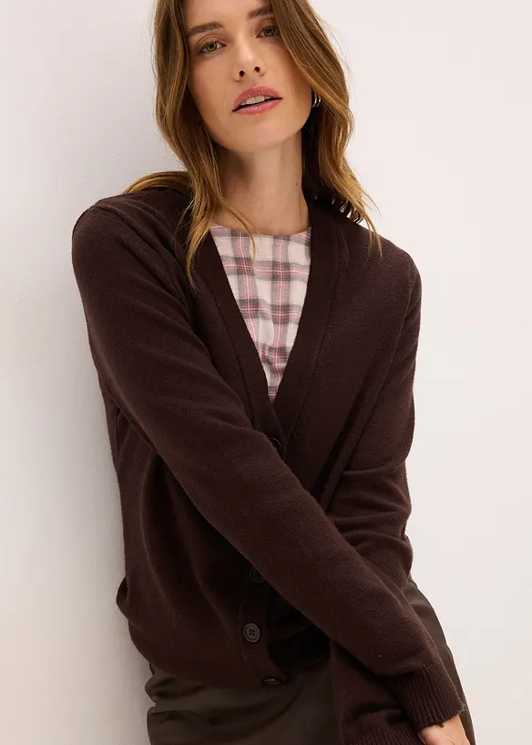 Gilet long en maille douce, bonprix