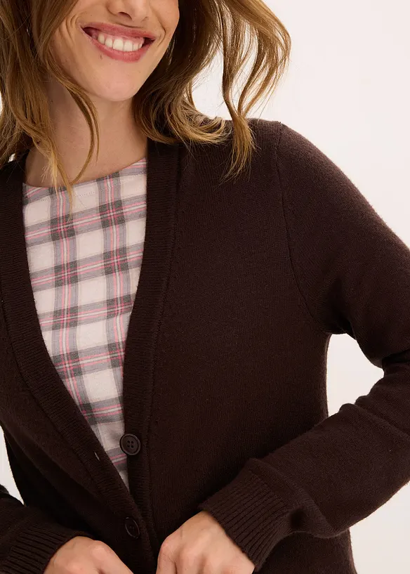 Gilet long en maille douce, bonprix