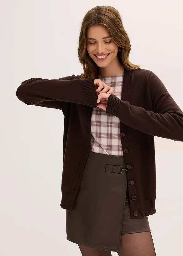 Gilet long en maille douce, bonprix