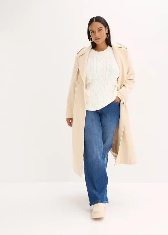 Pull oversize &agrave; franges, bonprix