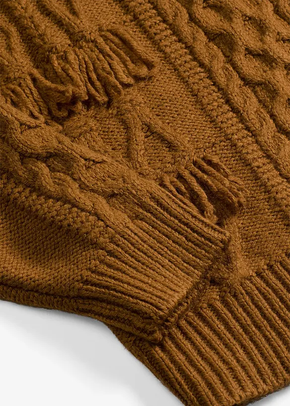 Pull oversize à franges, bonprix