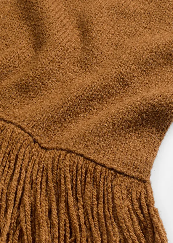 Robe en maille avec franges à la base, bonprix