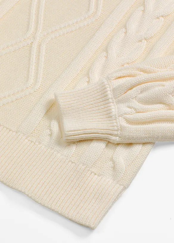 Pull oversize à motif torsadé, bonprix