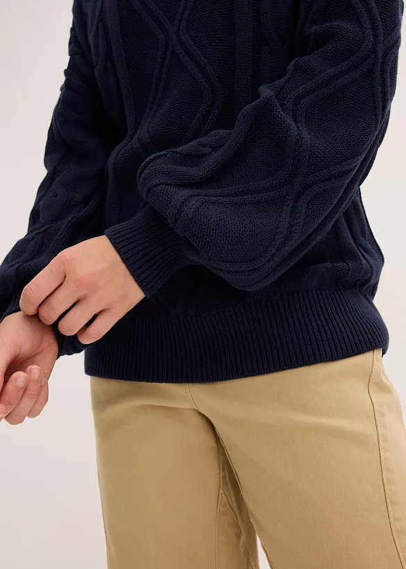 Pull oversize &agrave; motif torsad&eacute;, bonprix