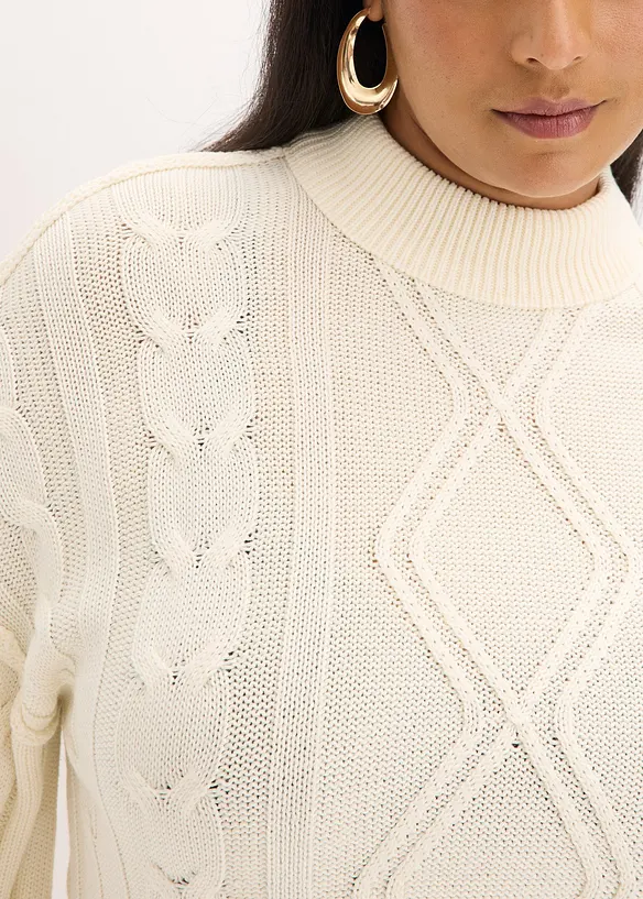 Pull oversize &agrave; motif torsad&eacute;, bonprix