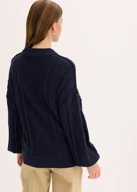 Pull oversize &agrave; motif torsad&eacute;, bonprix