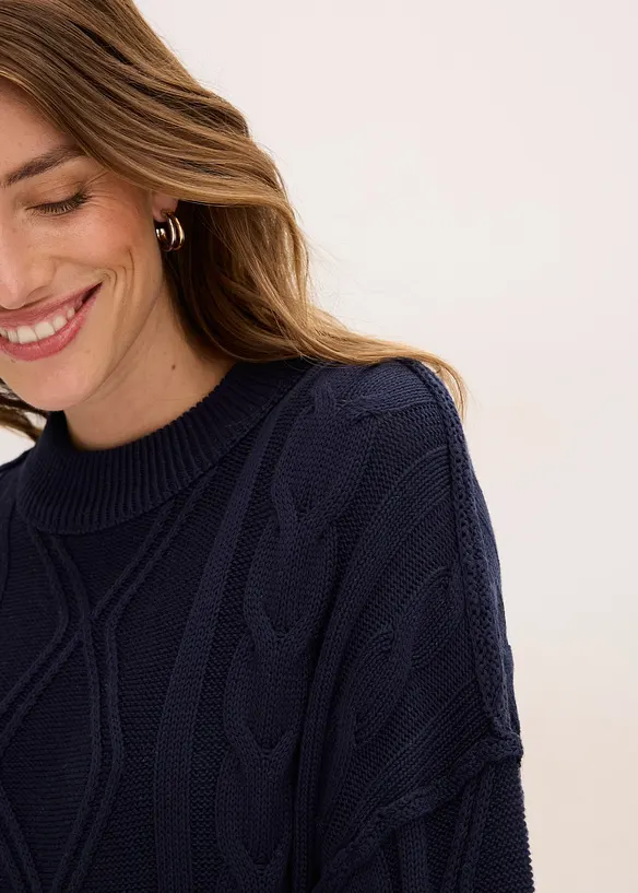 Pull oversize &agrave; motif torsad&eacute;, bonprix